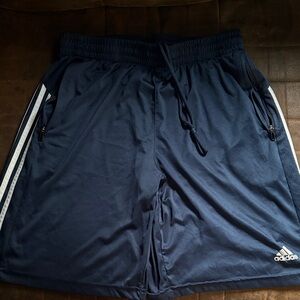 adidas Men's Navy Athletic Shorts with White Accents